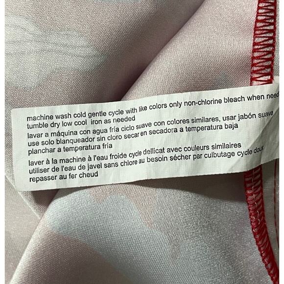 Eloquii Red Floral Print Midi Skirt Size 18 Faux Wrap Romantic Feminine - Picture 12 of 12